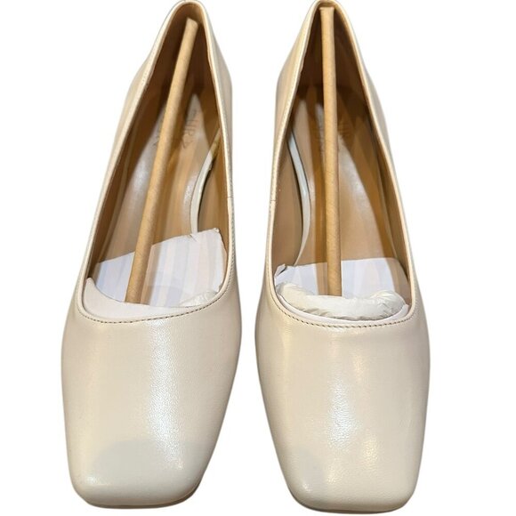 Naturalizer Karina Square Toe Pump - Size 8M - Satin Pearl Leather - Picture 1 of 9